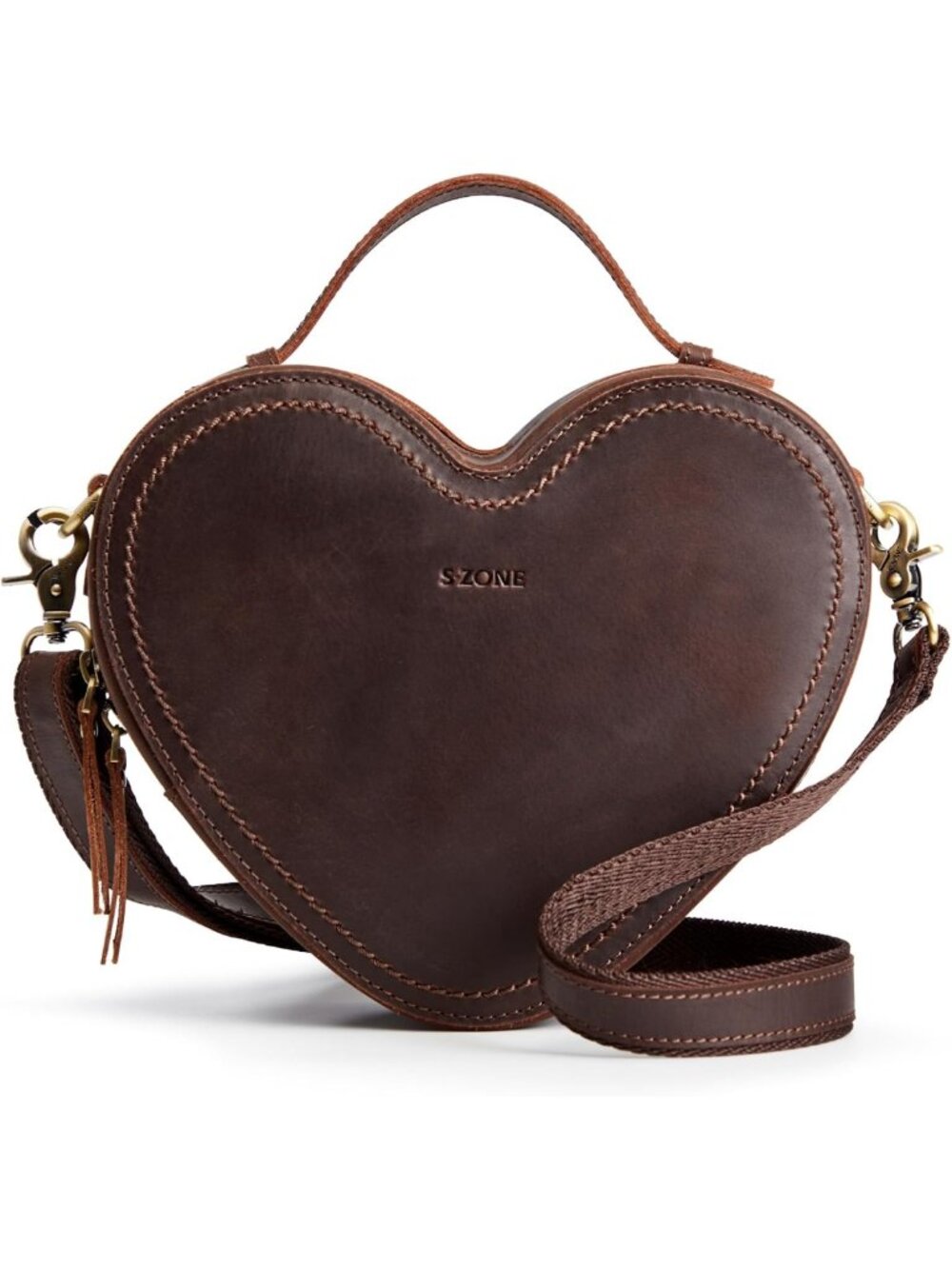 Heart-Shaped Leather Crossbody Bag for Women | Small Stylish Handbag